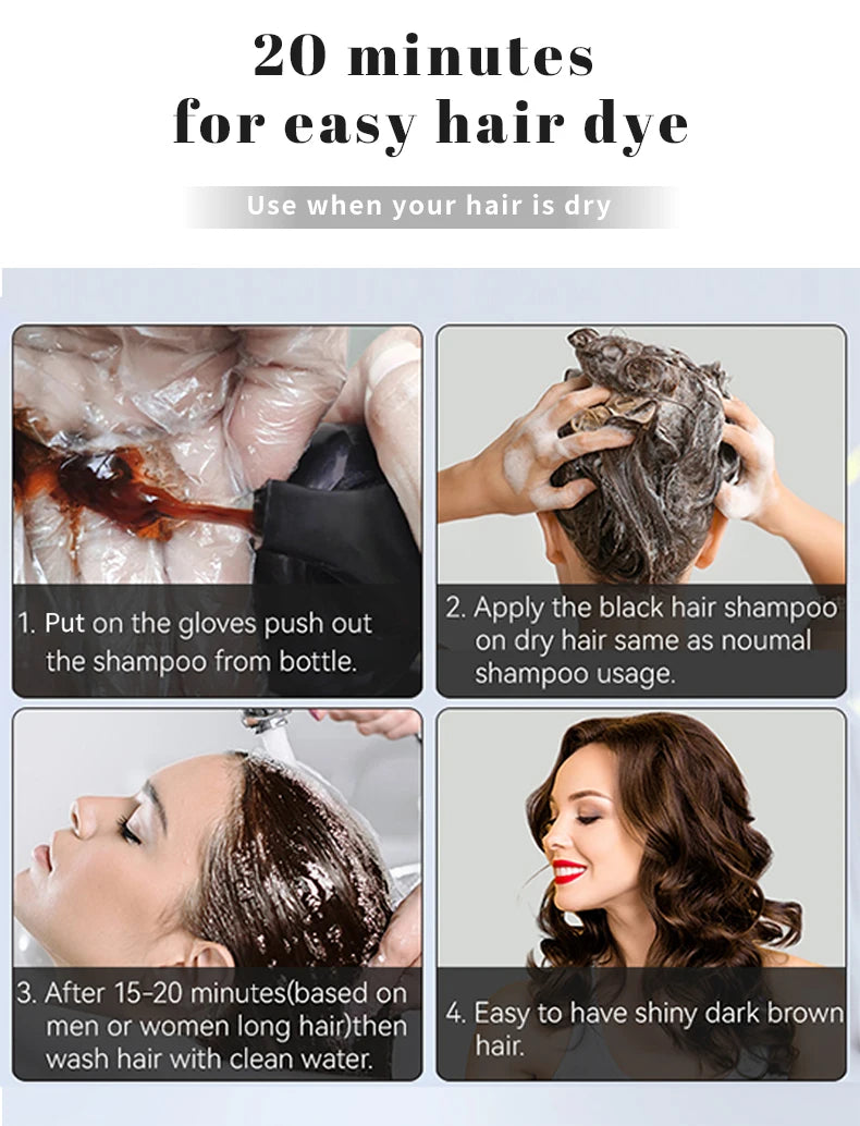 Shampoo Colorante Erbe Nero e marrone